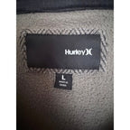 Hurley Mens Full Zip Fleece Jacket Gray Herringbone Logo Large - product photo 3