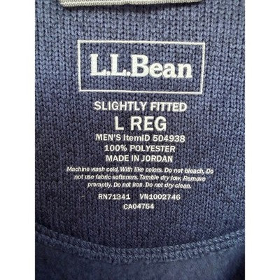 LL Bean Fleece Jacket Mens Large Navy Full Zip Slightly Fitted Outdoor - product photo 3