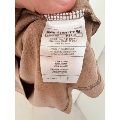 Carhartt K87 Pocket T Shirt Mens L Brown Optivolt Logo - product photo 5