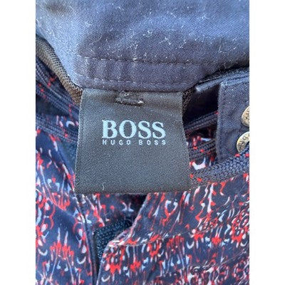 HUGO BOSS Blue Swimwear Hugo Boss Navy Red Patterned Swim Trunks Medium - product photo 4