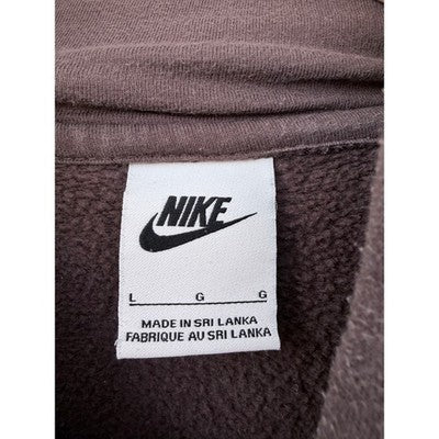 Nike Hoodie Mens Large Brown Pullover Swoosh Sweatshirt Fleece Casual - product photo 3