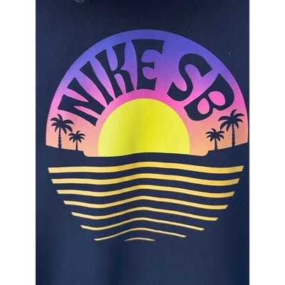 Nike SB Hoodie Mens Medium Black Sunset Graphic Skateboarding Sweatshirt - product photo 5