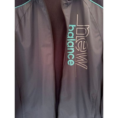 New Balance Windbreaker Jacket Mens Large Gray Blue Full Zip Hooded - product photo 5