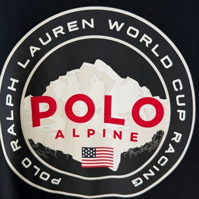 Polo Ralph Lauren Alpine World Cup Racing Shirt Mens M Black Ski Graphic Long - product photo 5