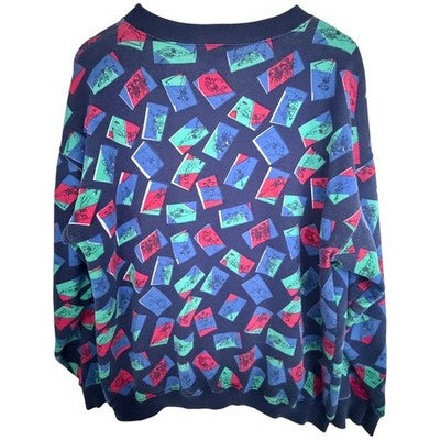 Northern Isles Vintage Sweatshirt Mens L Navy Ski Print Crewneck Pullover 90s - product photo 2