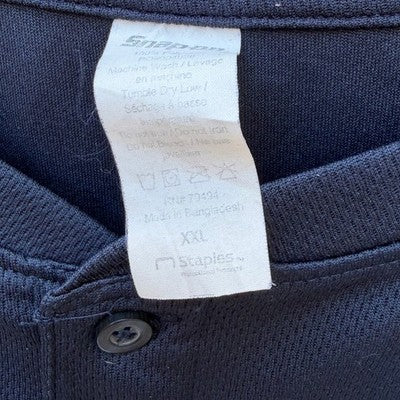 Snap-on Long Sleeve Henley Shirt Mens XL Blue Workwear Mechanic Logo - product photo 4