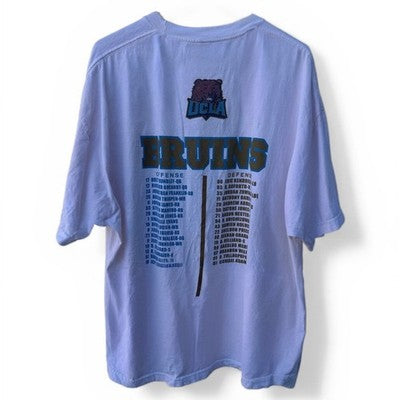 UCLA Bruins Football Roster T Shirt Mens 2XL Blue Double Sided Graphic - product photo 2