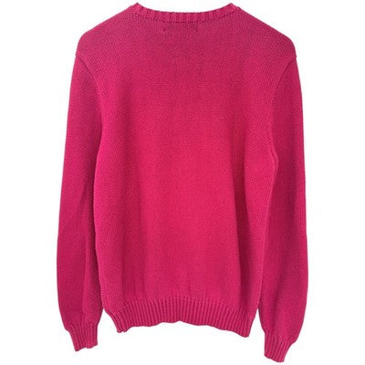 Polo Ralph Lauren Knit Sweater Mens Medium Red Cotton Crewneck Pullover - product photo 2
