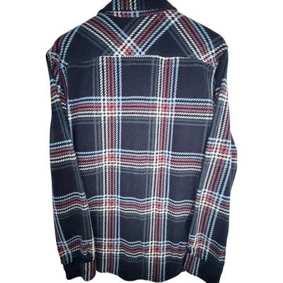 O'Neill Superfleece Plaid Shacket Mens Large Black Blue Snap Front Jacket - product photo 2