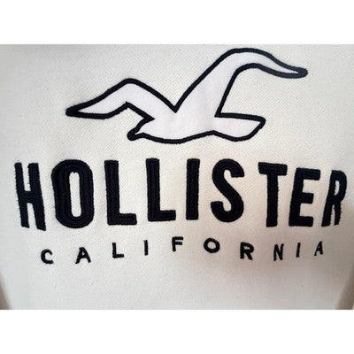 Hollister California White Spellout Hoodie Mens Medium - product photo 4