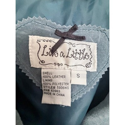 Lisa K Little Blue Leather Jacket - product photo 3