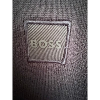 Hugo Boss Mens Medium Navy Crewneck Knit Sweater Logo Patch Pullover - product photo 5