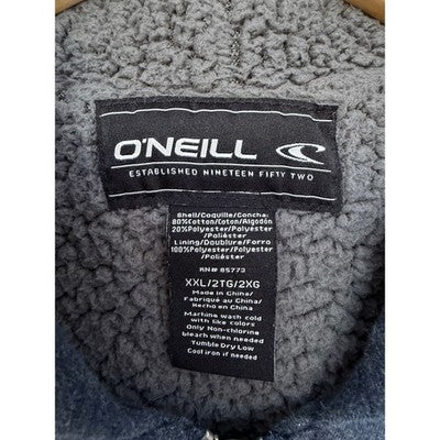 O'Neill Sherpa Lined Jacket Mens XXL Gray Hooded Full Zip Heavyweight - product photo 3