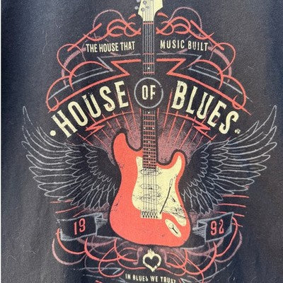 House of Blues Graphic T Shirt Mens Large Black Guitar Music Venue Tee - product photo 4