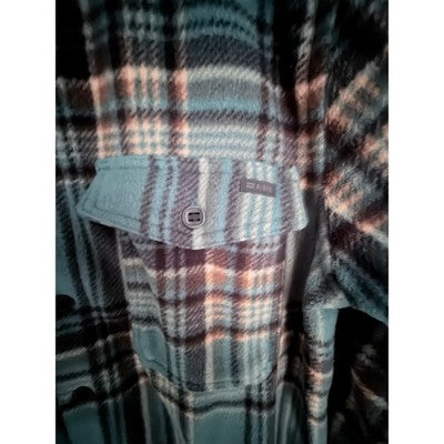 Billabong Adventure Division Fleece Shirt Jacket Mens Medium Green Plaid - product photo 5