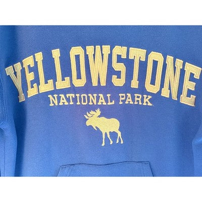 Yellowstone National Park Hoodie Mens Medium Gray Pullover Sweatshirt - product photo 4