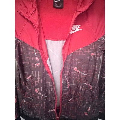 Nike Red Black Swoosh Windbreaker Womens Large - product photo 5