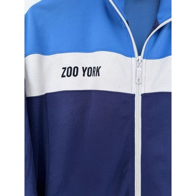 Zoo York Track Jacket Mens Large Blue White Full Zip Athletic Streetwear - product photo 5