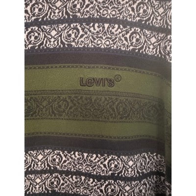 Levis Vintage Style Shirt Mens Large Green Pattern Striped Sweater Casual - product photo 4
