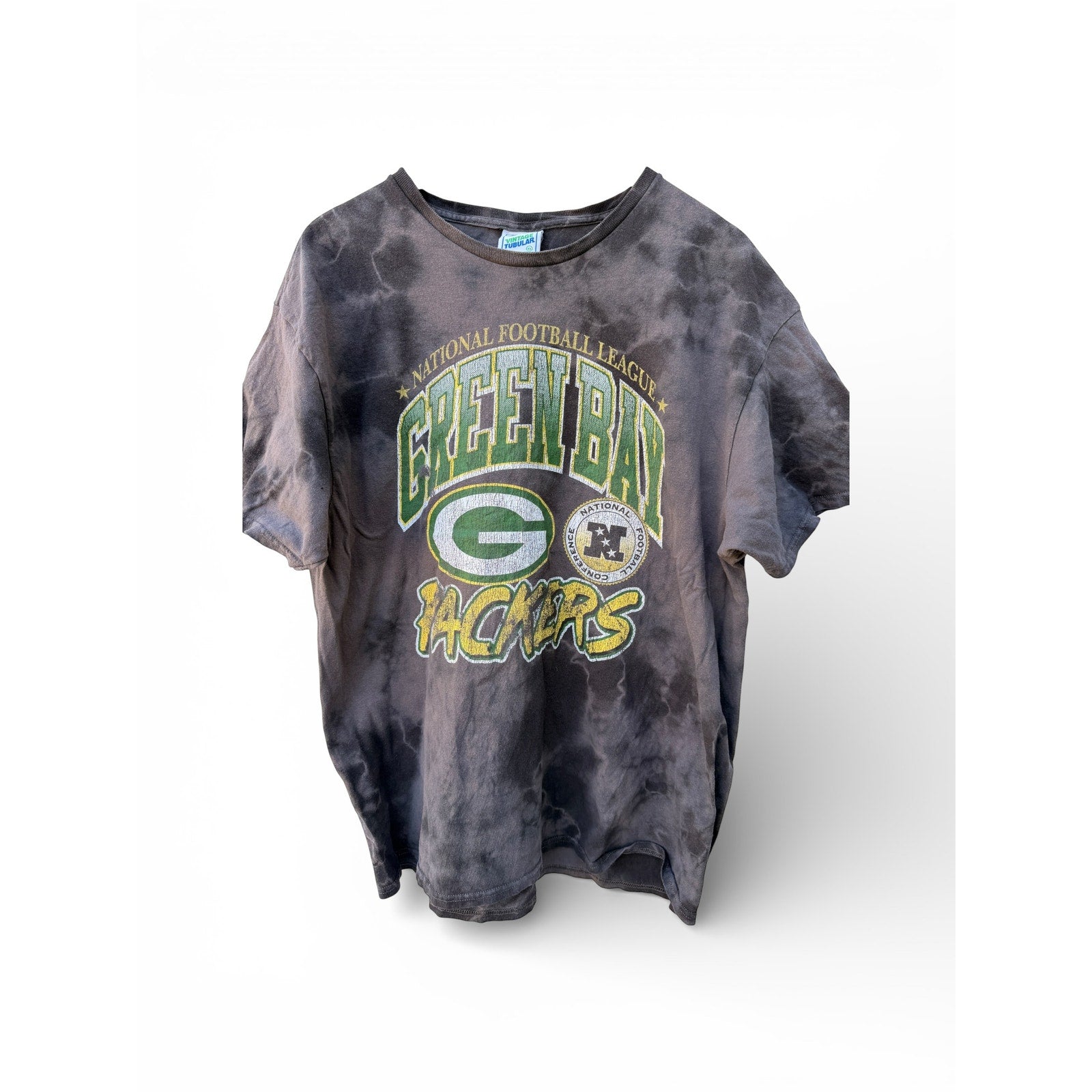 Vintage Green Bay Packers Tie Dye T-Shirt XL 47 Brand NFL Graphic Charcoal