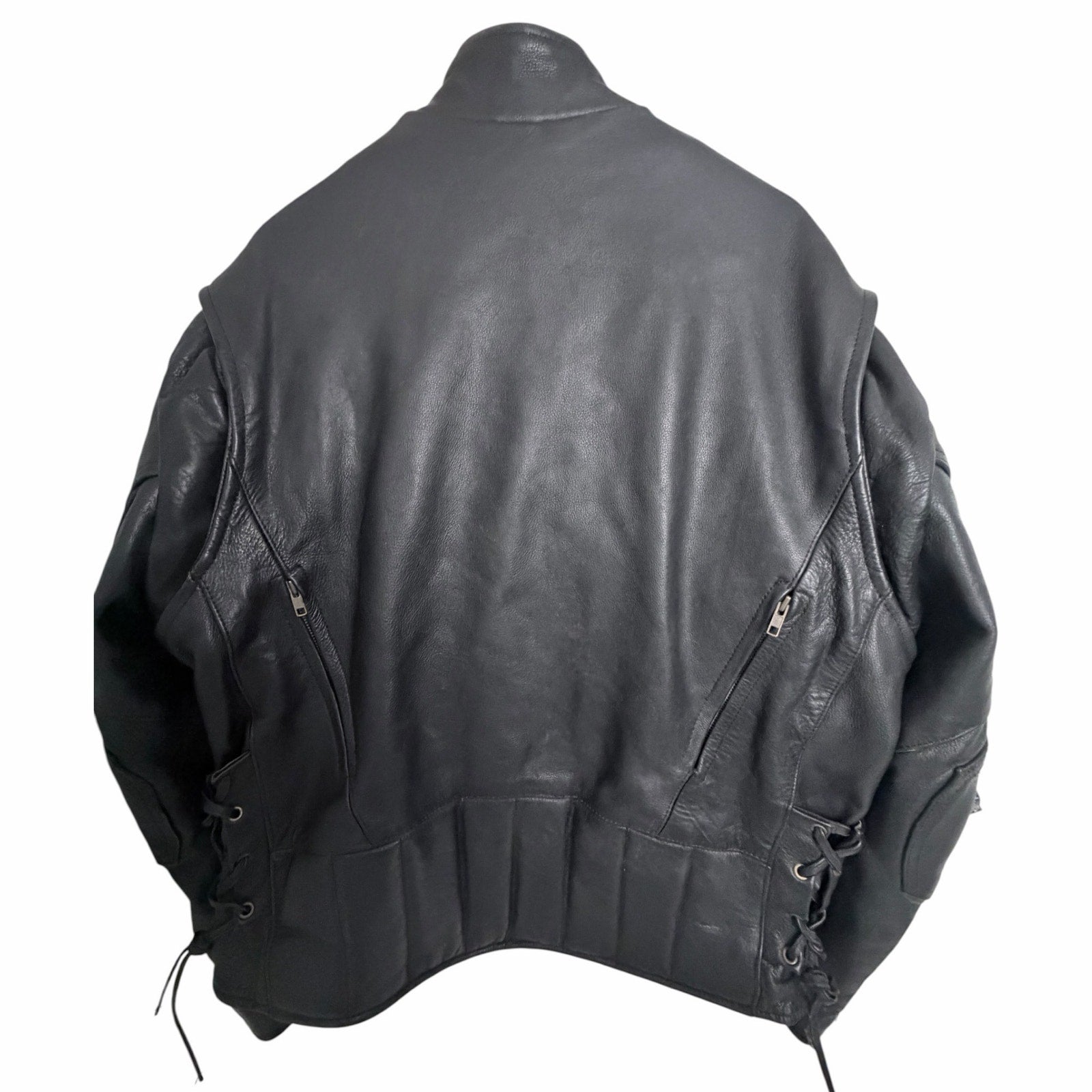 UNIK Ultra Men's Black Leather Motorcycle Jacket Size 50 additional view 1