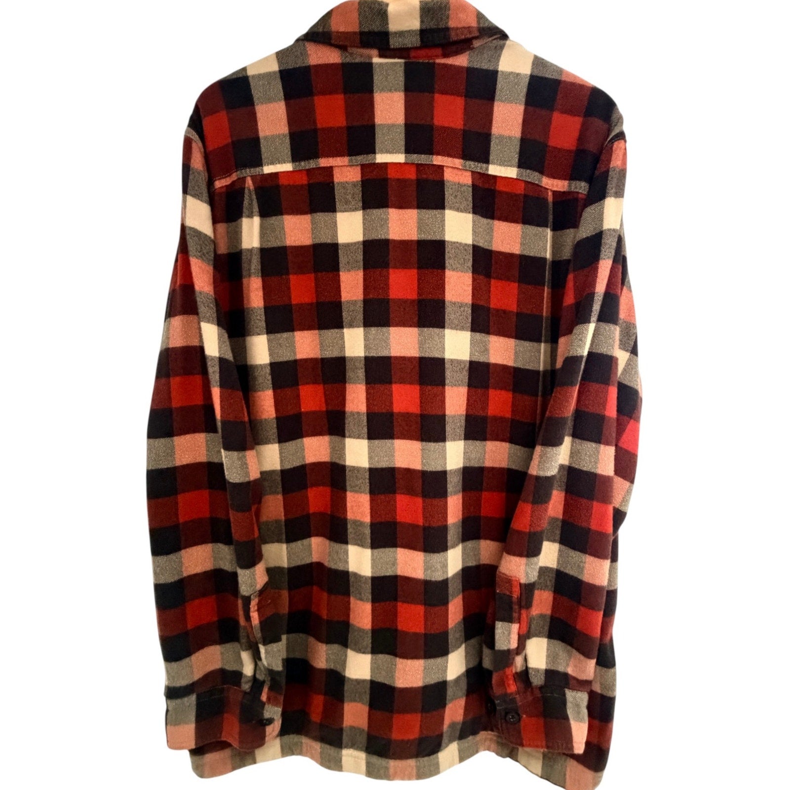 L.L.Bean Men's Red Plaid Fleece-Lined Flannel Shirt Large - product photo 2