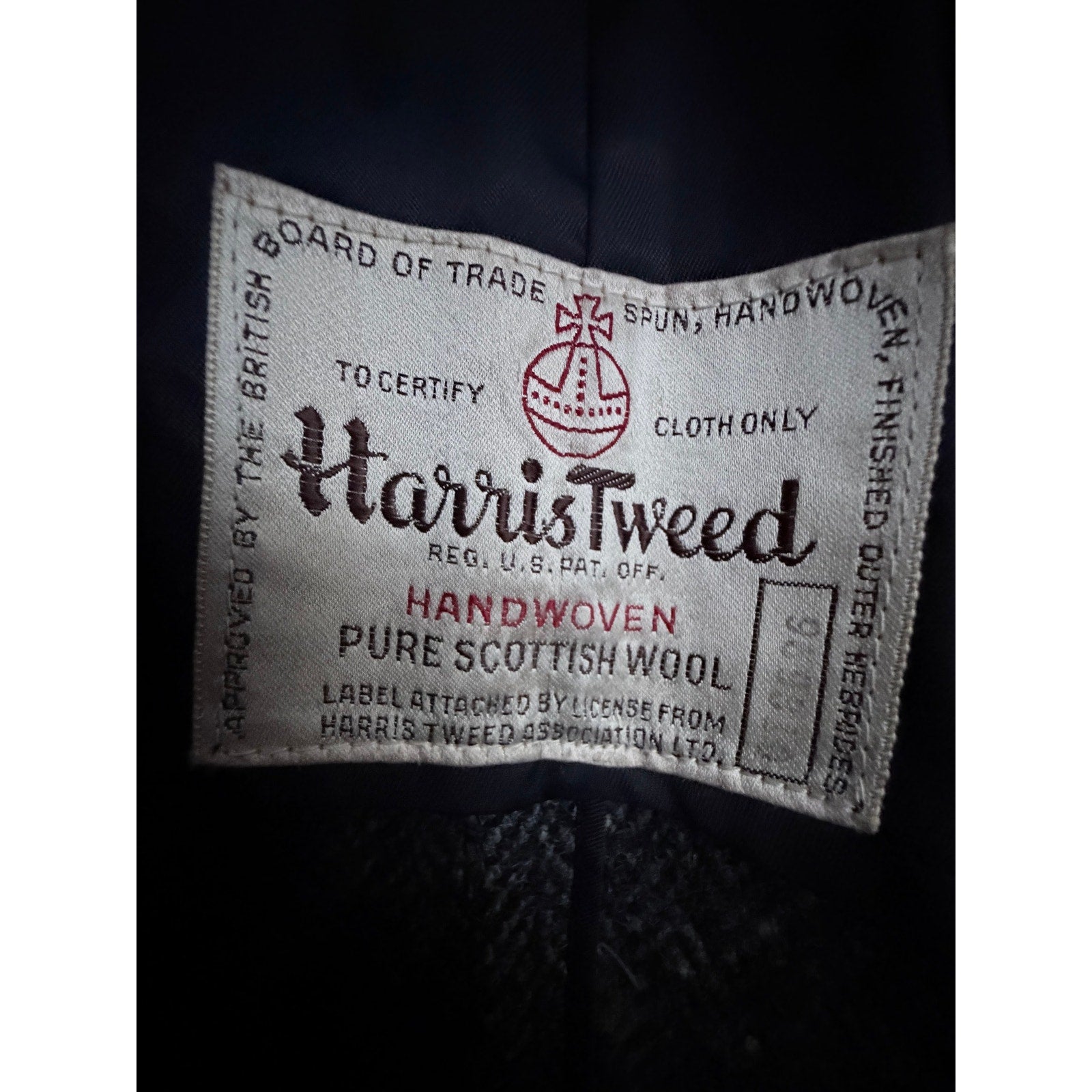 Harris Tweed Gray Herringbone Wool Overcoat