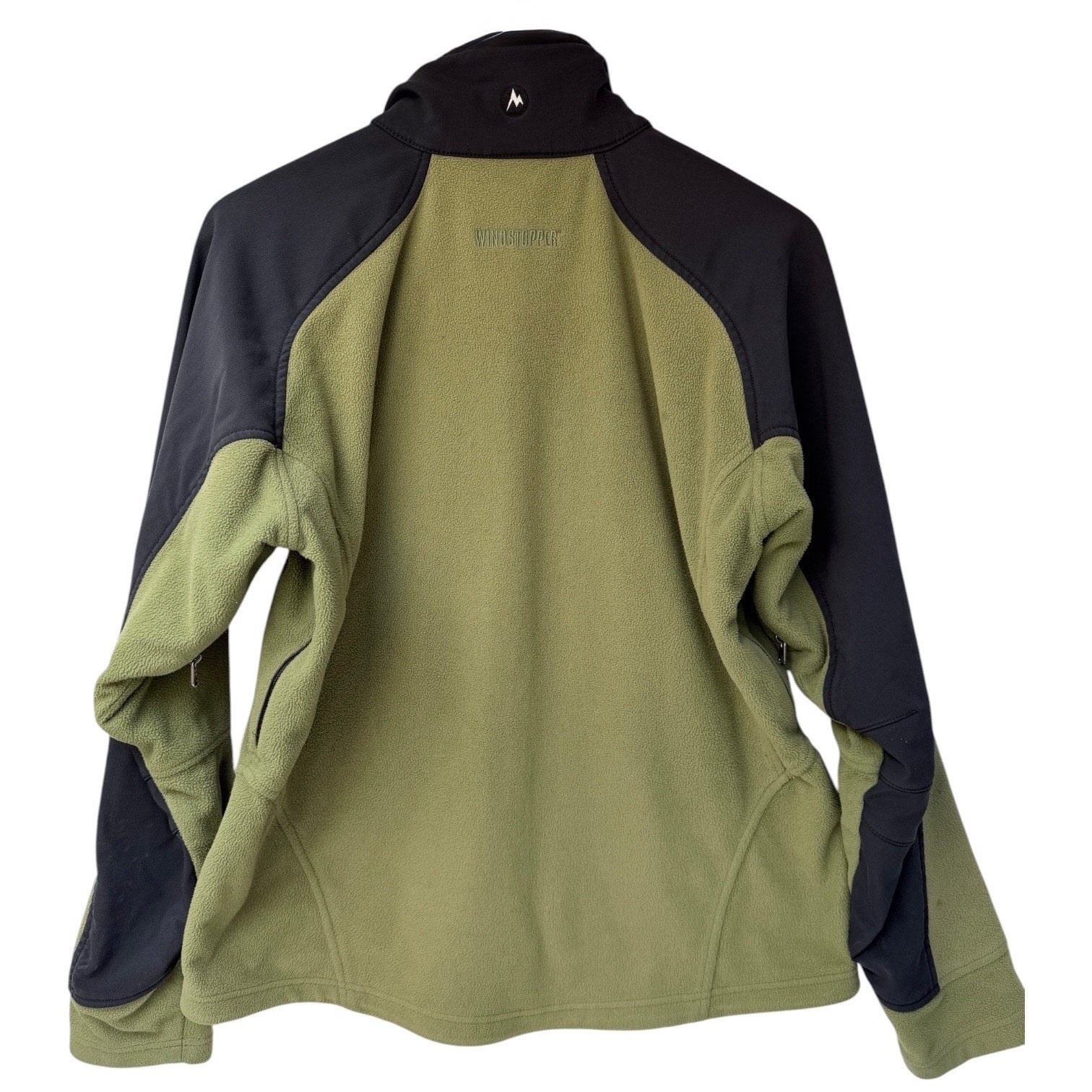 Marmot Fleece Jacket Mens Small Green Black Full Zip Outdoor Hiking Coat