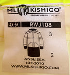 ML Kishigo Men's Yellow Colorblock Coat — brand label
