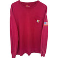 Carhartt Men's Red Men's Dearborn Loose Fit Heavyweight Long Sleeve Pocket T-Shirt T-Shirt — front view