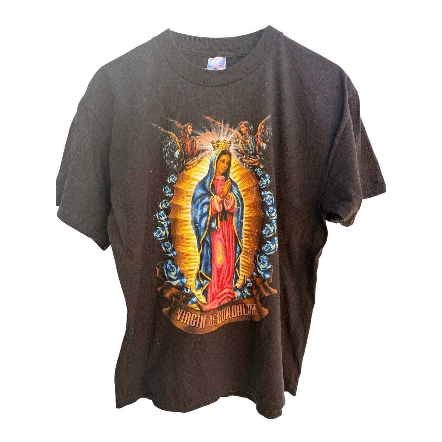 Virgin De Guadalupe Religious Graphic T Shirt Tennessee River Mens L