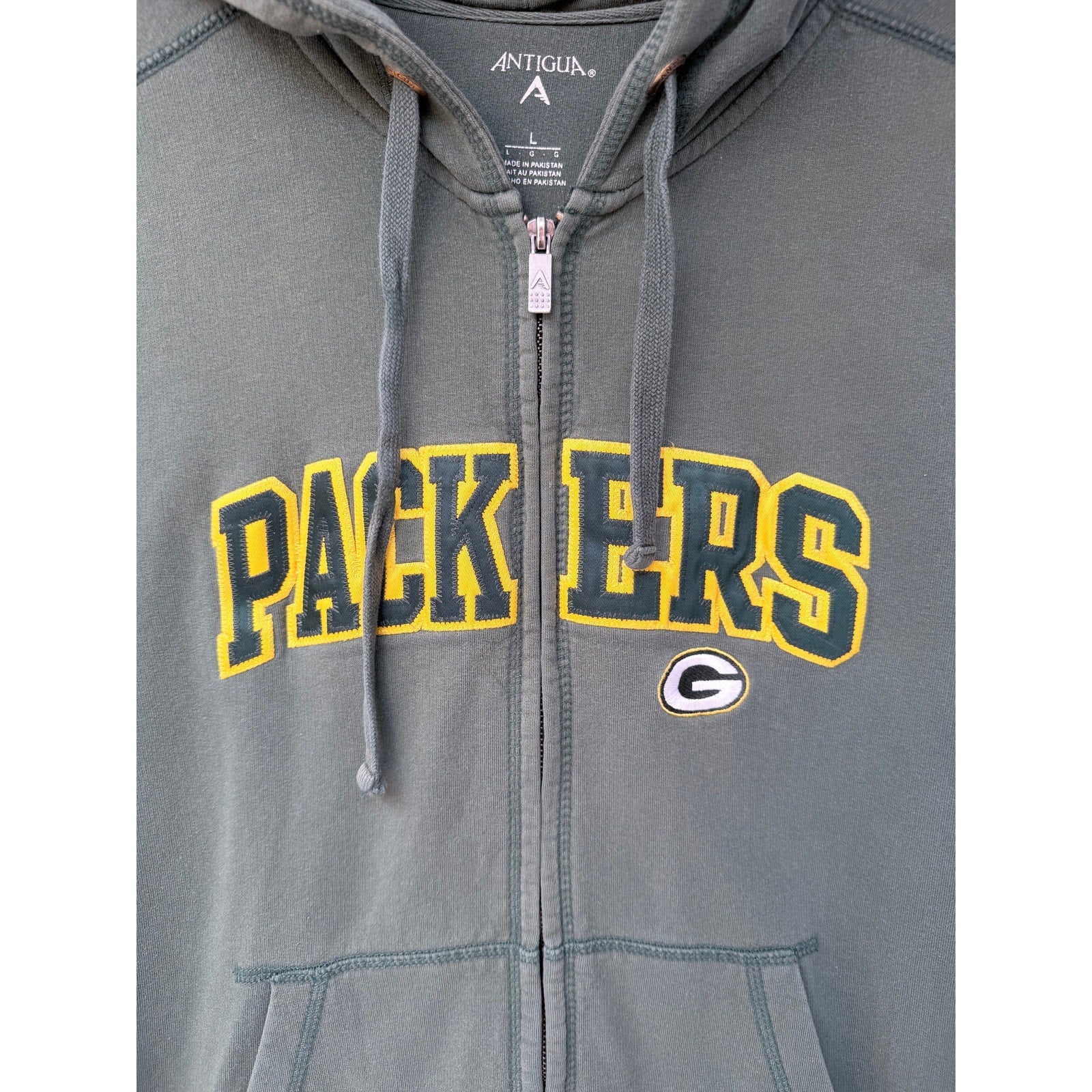 Antigua Green Bay Packers Full Zip Hoodie Mens Large Green NFL Football
