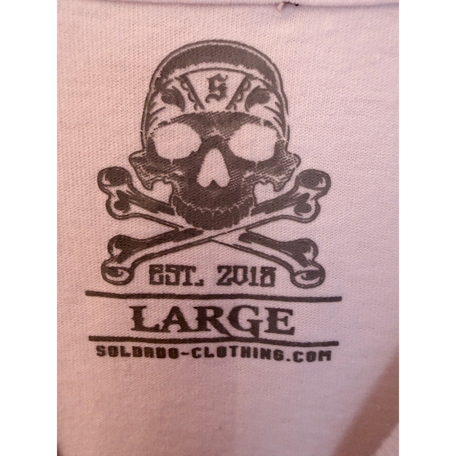 Soldado Bred To Fight T Shirt Mens Large White Skull Graphic Biker Tee