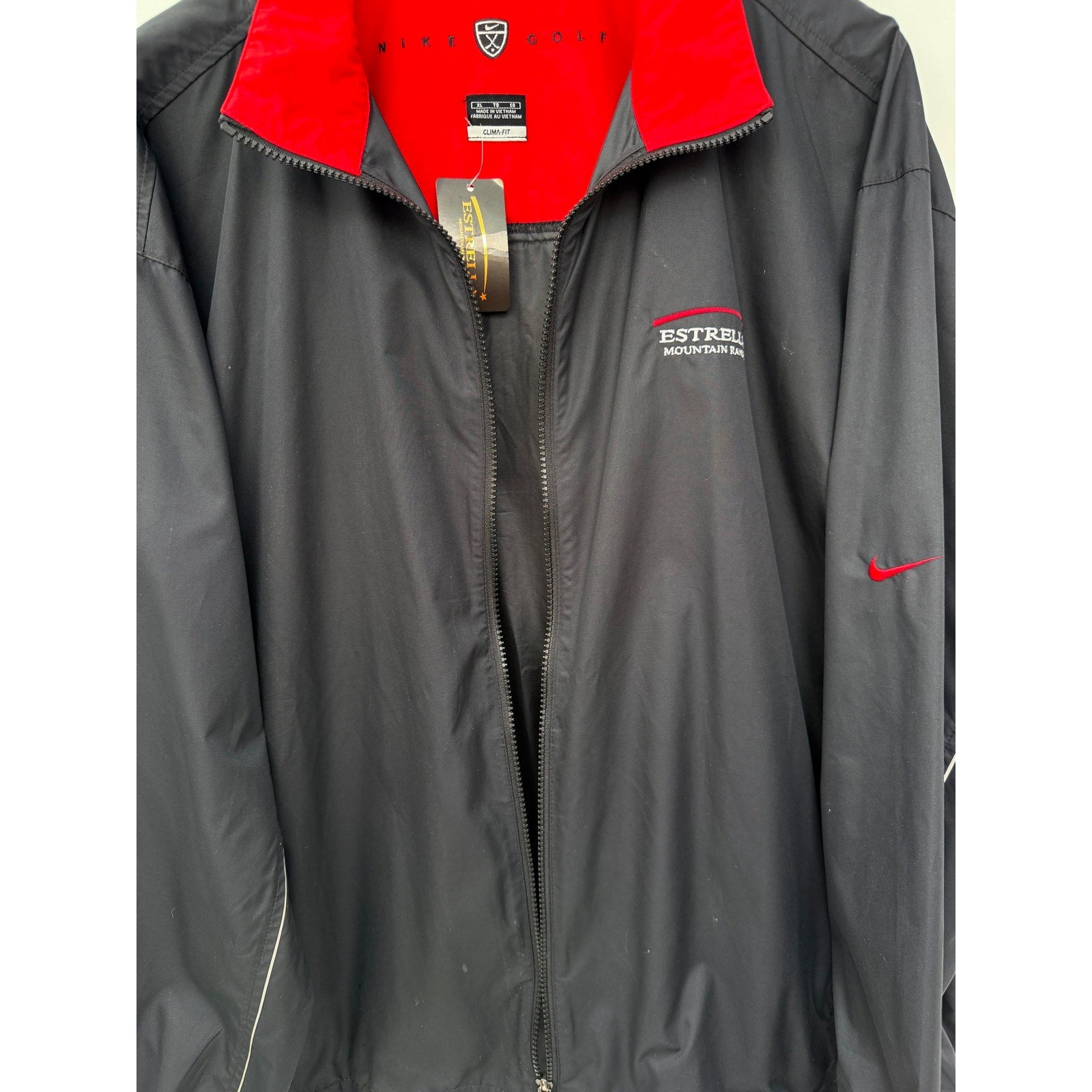 Nike Golf Windbreaker Jacket Mens XL Black Full Zip Lightweight Outdoor