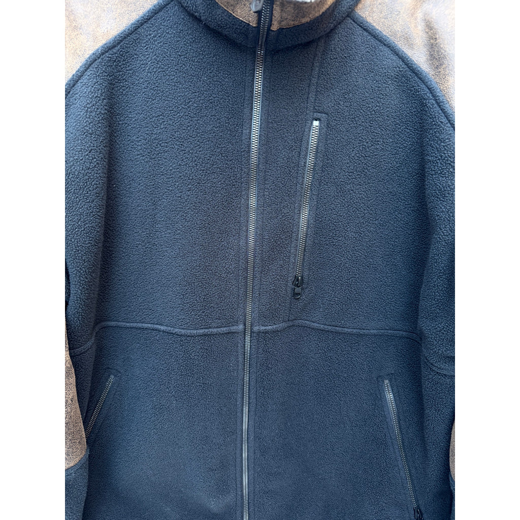 KUHL Sherpa Lined Fleece Jacket Mens Large Black Brown Outdoor Full Zip Coat