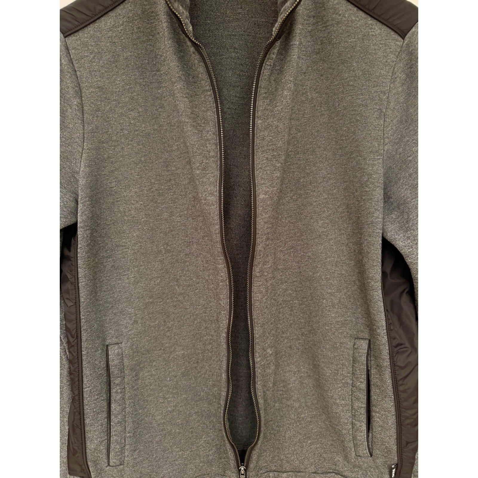 Hugo Boss Jacket Mens Medium Gray Full Zip Track Jacket Regular Fit Designer