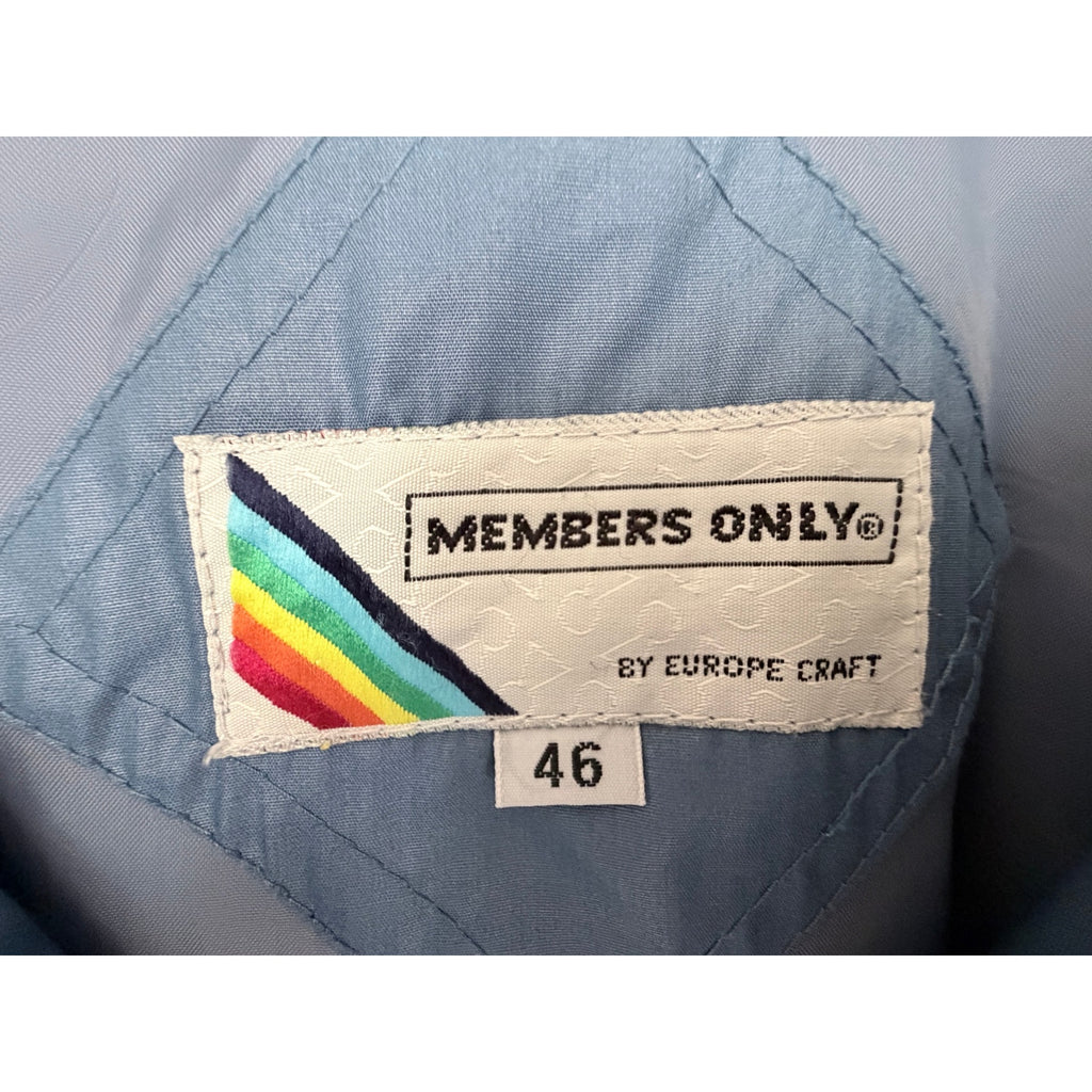 Members Only Vintage Jacket Mens 46 XL Blue Full Zip Lightweight Bomber USA