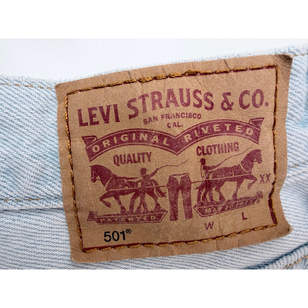 Levis 501 Distressed Denim Shorts Womens Size 26 Light Wash Cutoff Jean Shorts