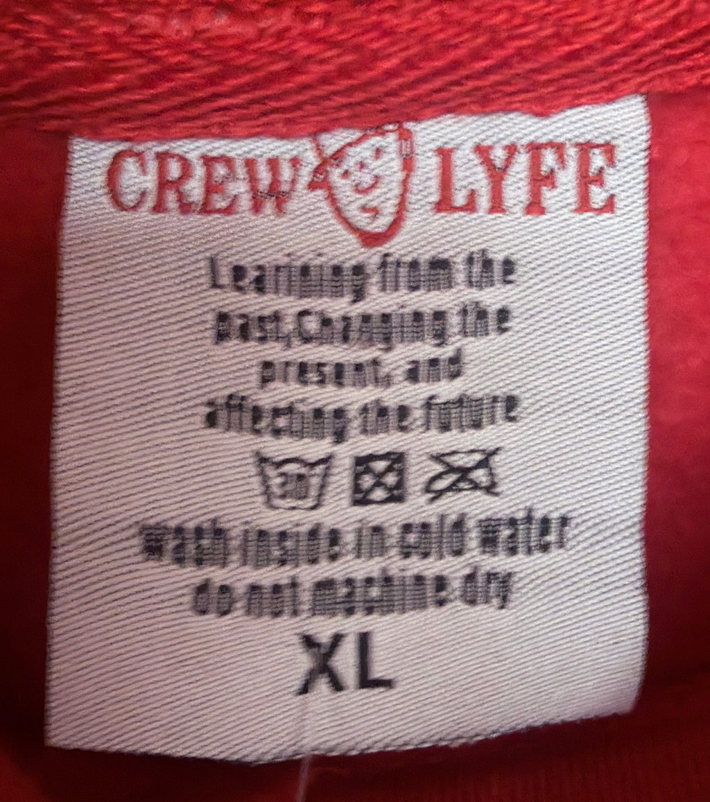Crew Lyfe Men's Red Bulkmania Hoodie — brand label