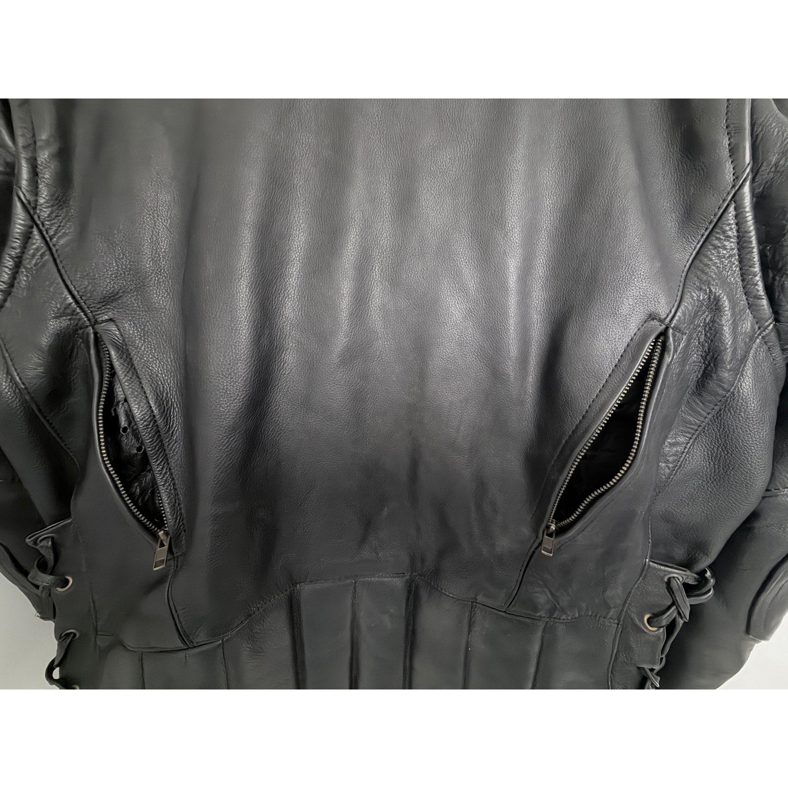 UNIK Ultra Men's Black Leather Motorcycle Jacket Size 50