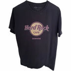 Hard Rock Cafe Denver T Shirt Mens Medium Black Logo Graphic 100% Cotton