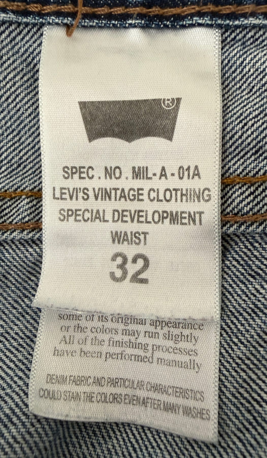 Levi's Men's Blue Levi's Vintage Clothing Special Development 505 Jeans — brand label