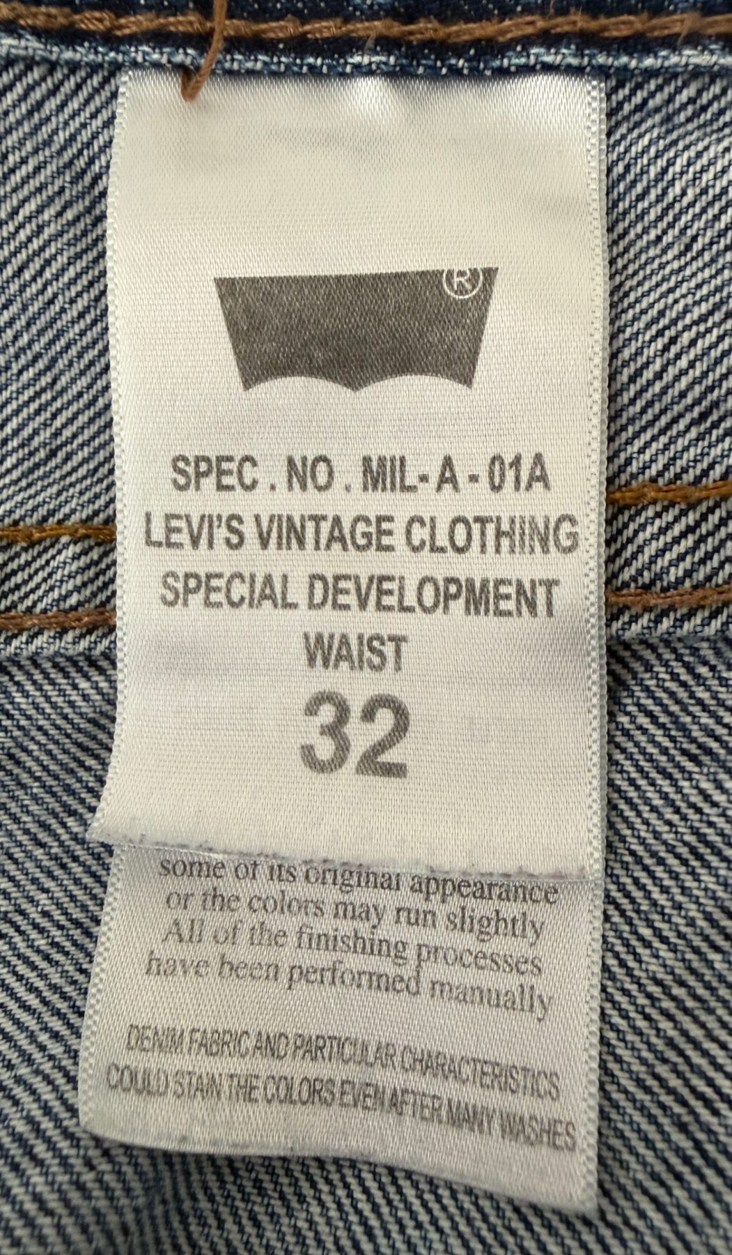 Levi's Men's Blue Levi's Vintage Clothing Special Development 505 Jeans — brand label