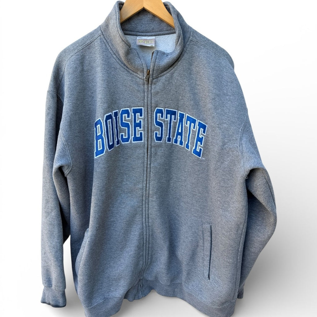 Boise State Broncos Vintage Sweatshirt Mens XXL Pro Weave Full Zip College