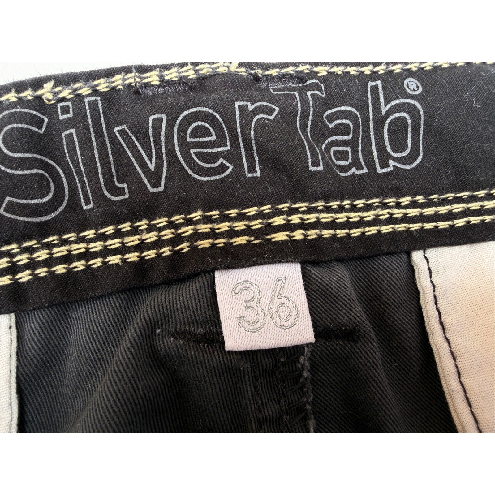 Silver Tab Cargo Shorts Mens 36 Black Houndstooth Utility Streetwear