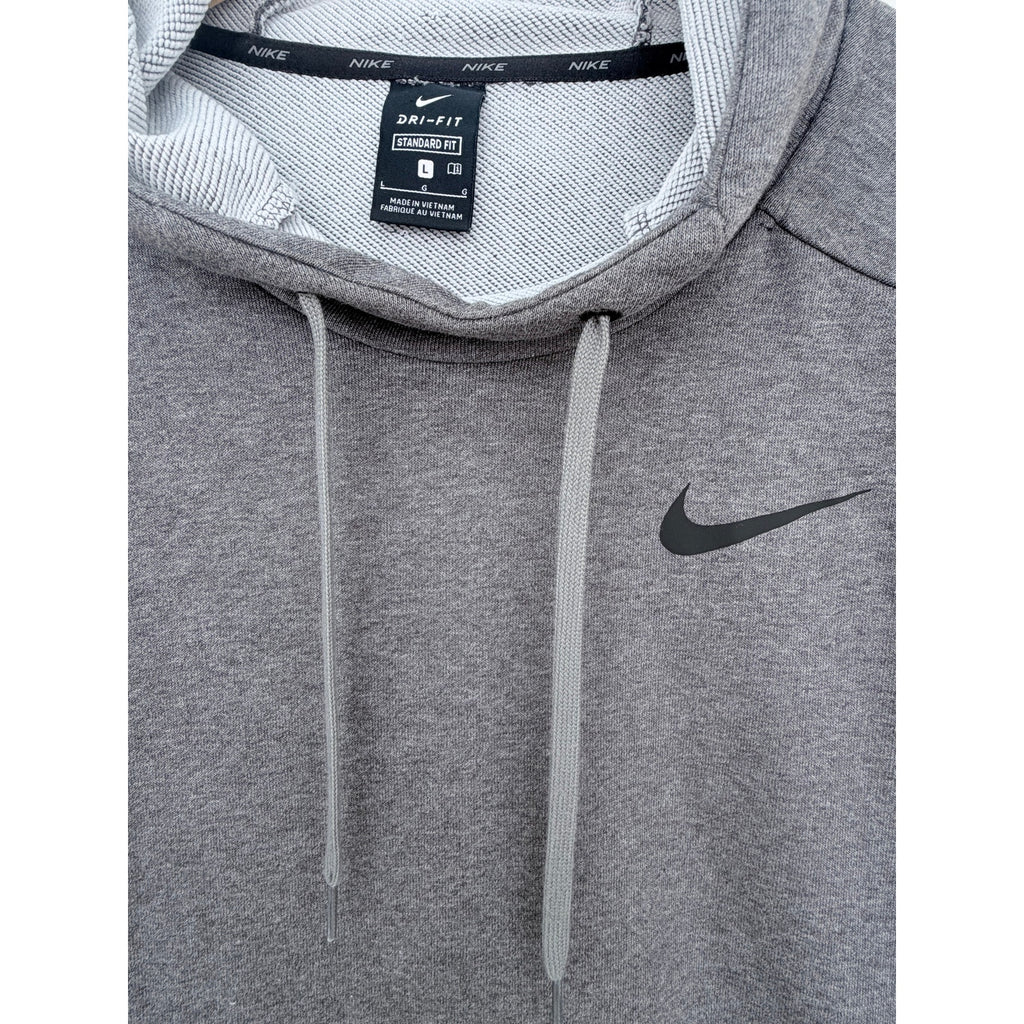 Nike Dri Fit Hoodie Mens Large Gray Pullover Sweatshirt Standard Fit