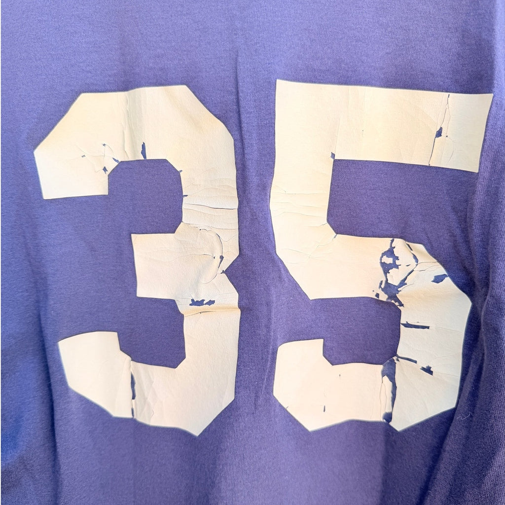 Vintage Falcons #35 V-Neck Jersey Style Single Stitch T-Shirt Made in USA Mens