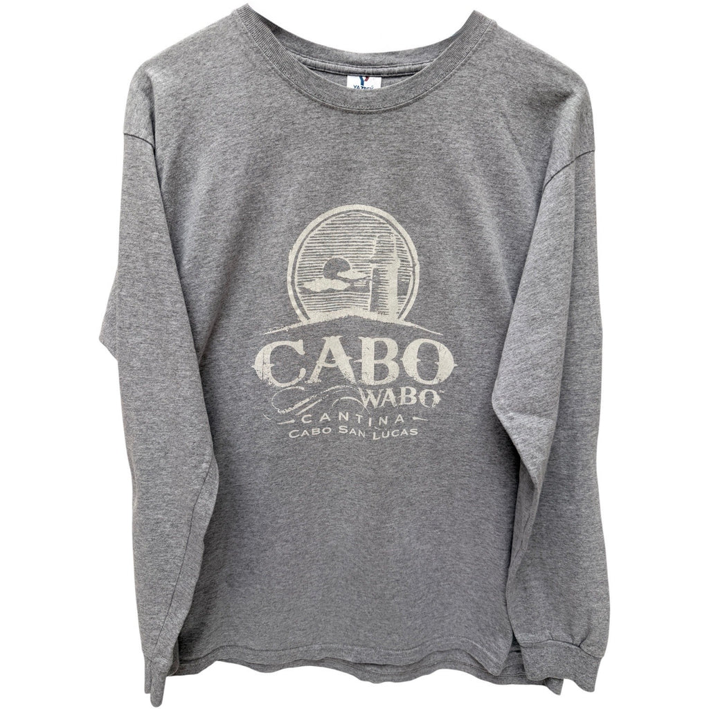Cabo Wabo Cantina Long Sleeve Shirt Mens Large Gray Cabo San Lucas Graphic Tee