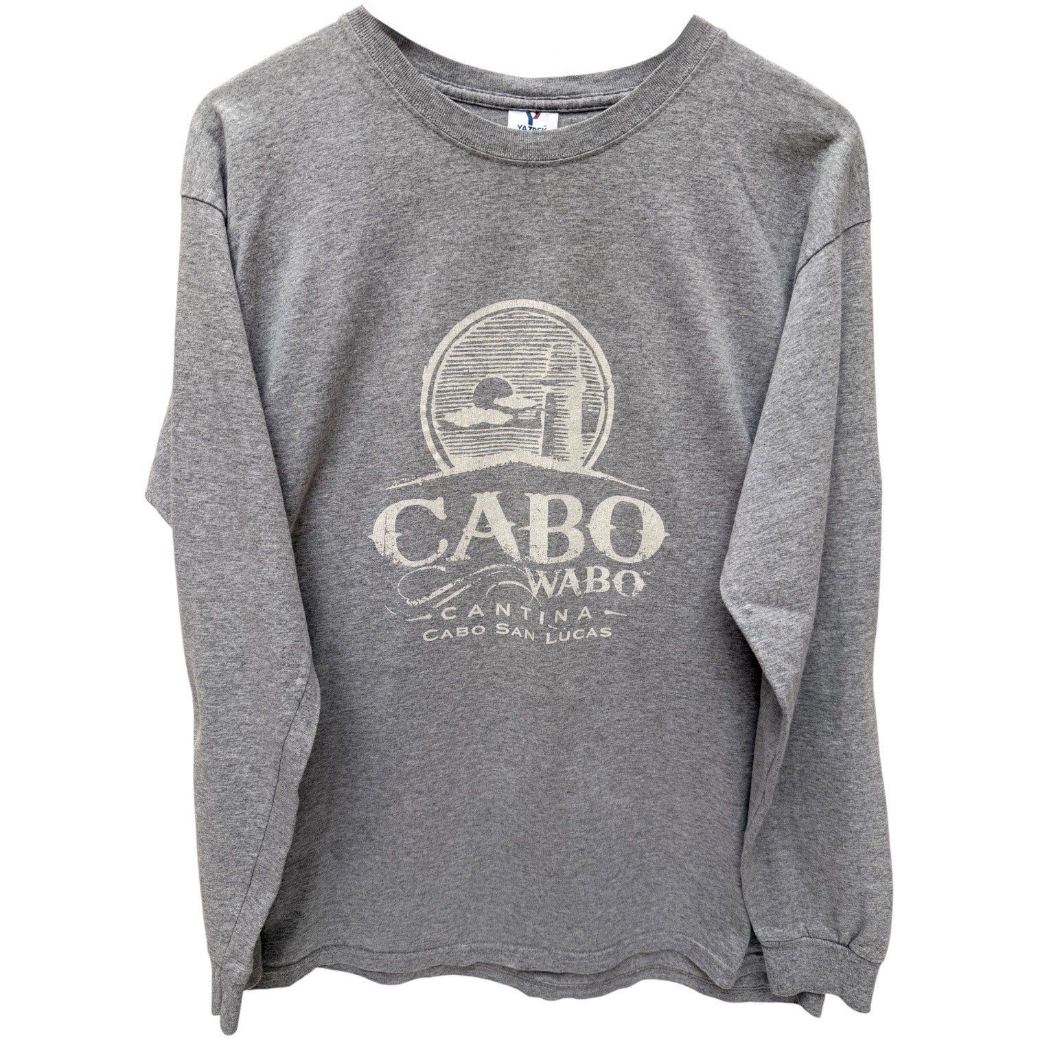 Cabo Wabo Cantina Long Sleeve Shirt Mens Large Gray Cabo San Lucas Graphic Tee