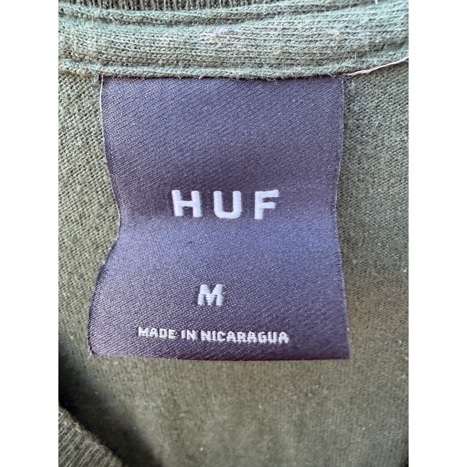 HUF Graphic T Shirt Mens Medium Green Streetwear Skate Tee